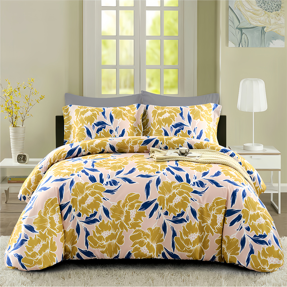 Della Botanical Floral Dicetak Selimut Penutup Selimut Penutup Set Set Tempat Tidur Koleksi