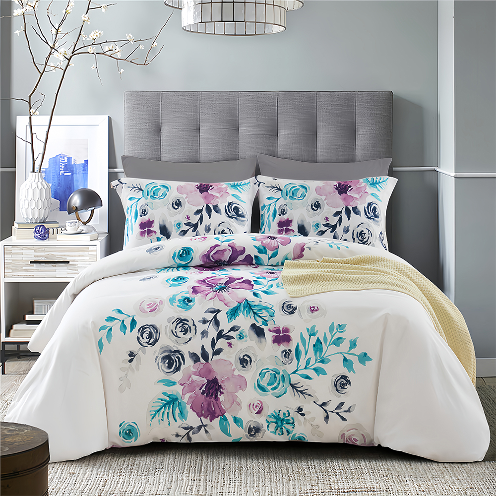 Sianna Set Seprai Selimut Penutup Duvet Motif Botani Bunga Sianna