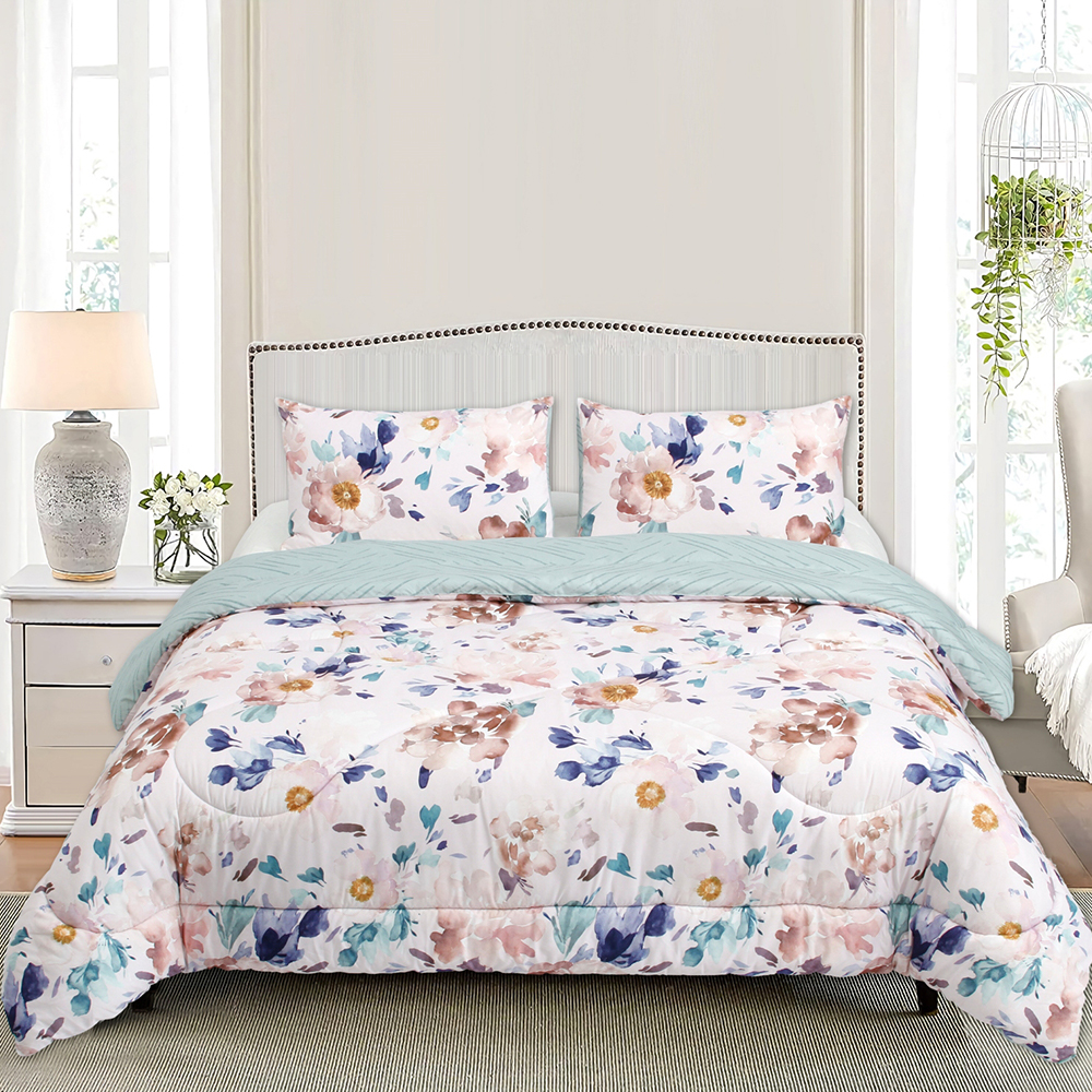 Set Selimut Reversibel Motif Bunga Greta
