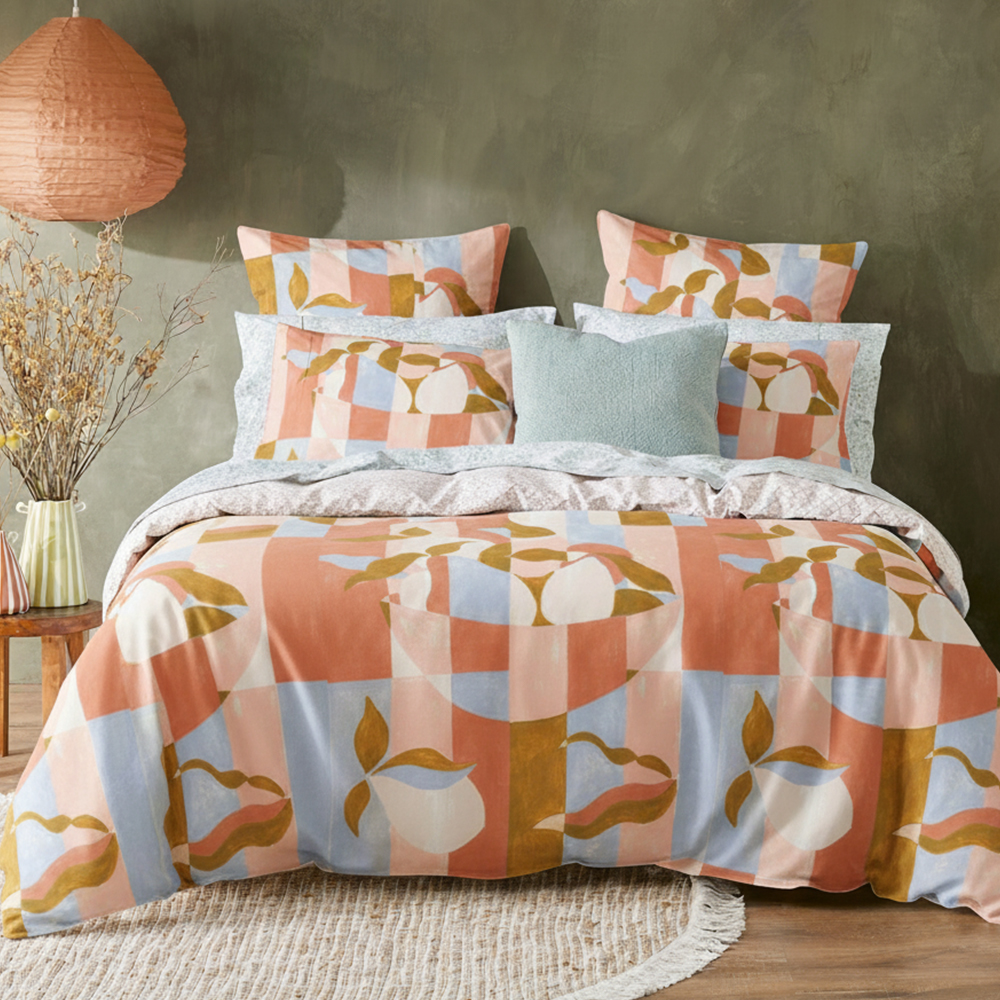 Coleraine Cat Air Cetakan Geometris Katun Microfiber Murni Dicetak Selimut Penutup Selimut Penutup Set Set Tempat Tidur