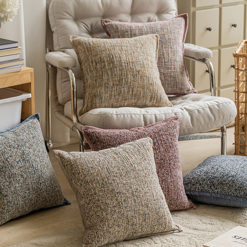 Bantal deco yang terinspirasi monet bertekstur linen