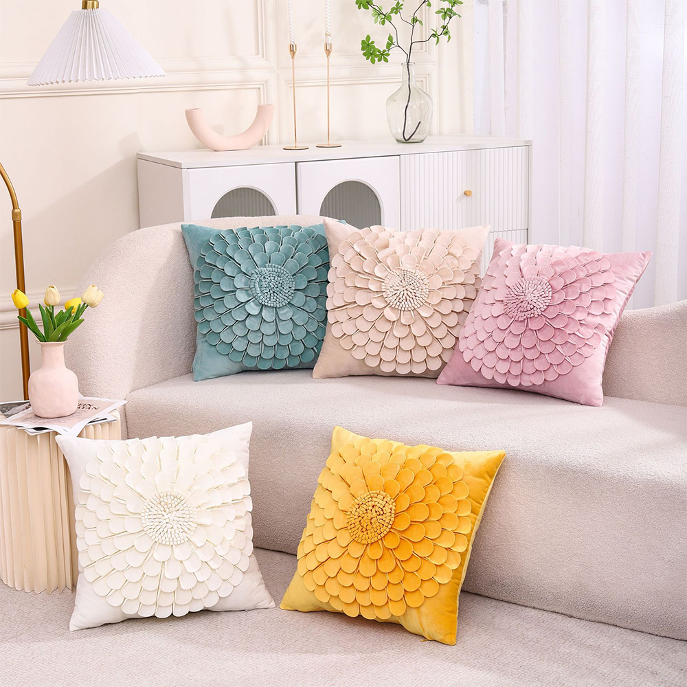 Bantal deco bunga 3D buatan tangan